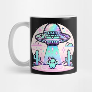 UFO Abducting Cactus Western Pastel Kawaii Cute Mug